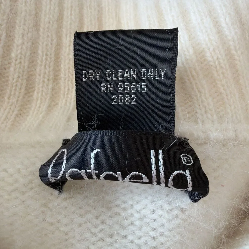 Vtg Angora Lambswool Sweater Womens Sz XL (Fits M) Cream Rafaella 1/2 Zip Funnel - Picture 13 of 13